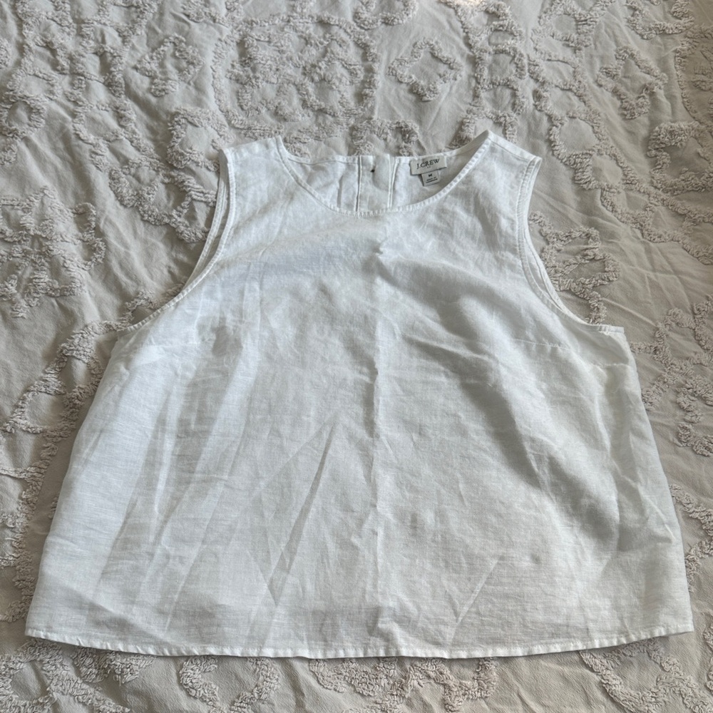 J Crew White Sleeveless Top